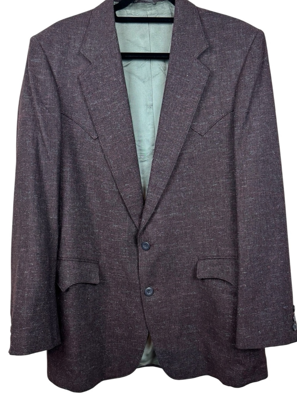 Vtg Circle S Western Blazer Mens 42L Tweed Suit Sport Coat cowboy rancher 1980’s